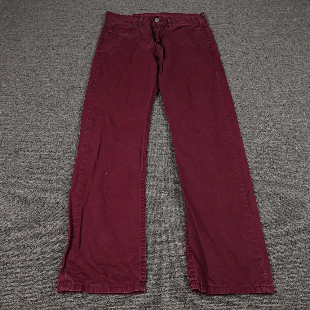 Levi's 513 Jeans Mens 32x30 Actual 32x29 Red Dark Wash Slim Straight Denim Pants
